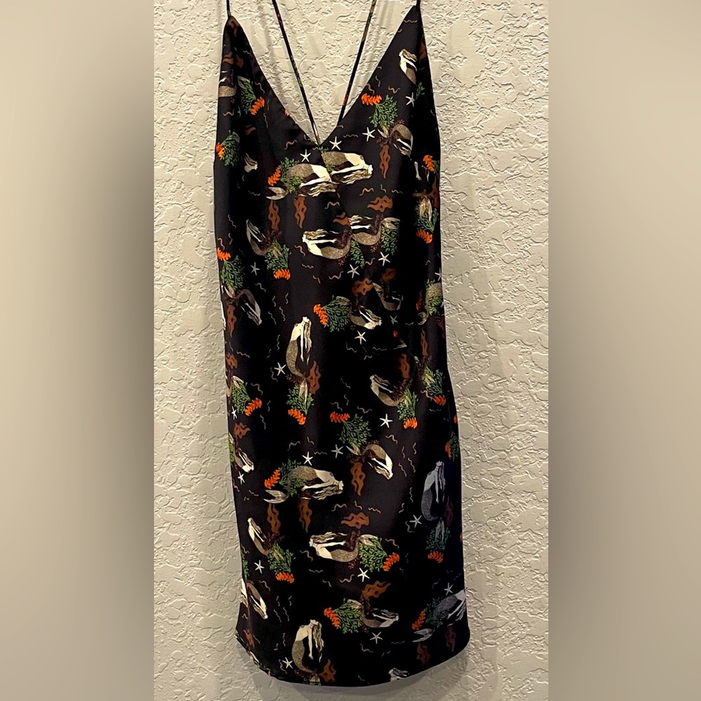 Zara Woman’s Mermaid Print Slip Mini Dress Size: XS Preloved